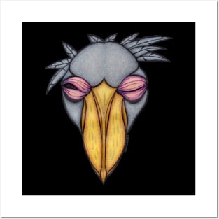 Big bird Shoebill stork Posters and Art